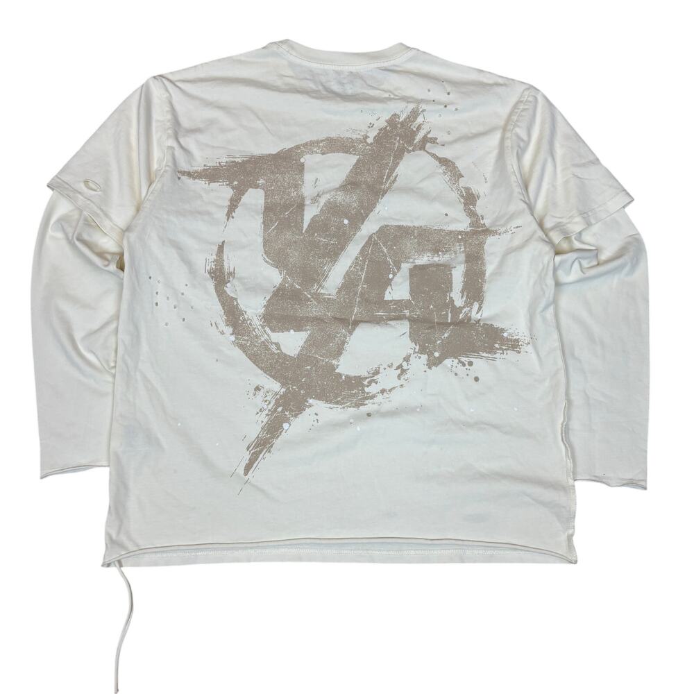 YoungLA W462 Ravage Tee Distressed Oversized Twofer Shirt Women's M